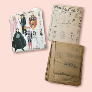 7316 Vintage McCalls Pattern XS Girls Boys Halloween Costume Cape Witch Angel